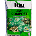 bag of compost, packange reads, "Hsu growing made easy, leaf compost"